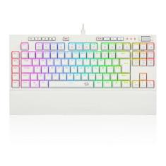 Teclado Óptico Mecânico Redragon Broadsword Pro, RGB, Switch Azul, ABNT2, Branco