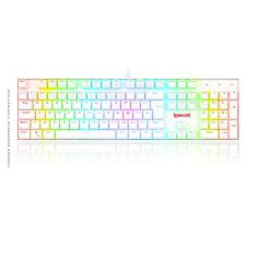 Teclado Mecânico Gamer Redragon Mitra Lunar K551W, RGB, Switch Azul, ABNT2, Branco - K551W-RGB (PT-BLUE)