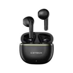 Fone de Ouvido Intra C3Tech EP-TWS-30BK Preto Conexão Bluetooth 5.1, Intra-Auricular, In-Ear, True Wireless Stereo, Microfone Integrado Omnidirecional, Ajuste de Volume, Função Touch