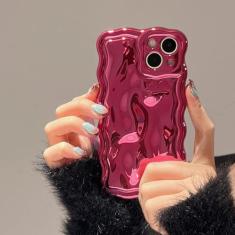 FABSPARK Capa para iPhone 13 Pro Max, padrão de bolha de meteorito 3D, galvanizada, moldura ondulada com glitter, capa brilhante, TPU macio à prova de choque para iPhone 13 Pro Max de 6,7 polegadas