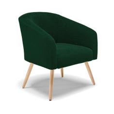 Sofá Namoradeira E Poltrona Pé Palito Natural Stella Bouclê Verde D03 - D`rossi