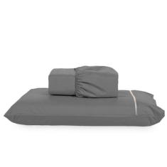 Jogo de Lençol Solteiro Micropercal Elegante 200 Fios Ponto Palito 2 P