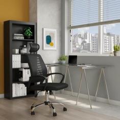 Cadeira de Escritório Diretor Giratória Limpid Preta - Mobly