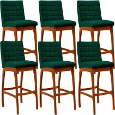 Kit 06 Banquetas Altas Mila Bouclê Verde