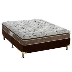 Cama Box Casal: Colchão Espuma D45 Probel Prodormir Advanced + Base Crc Suede Brown(138X188)