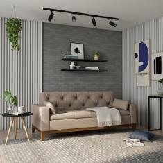 Sofá 3 Lugares Elko Suede Bege