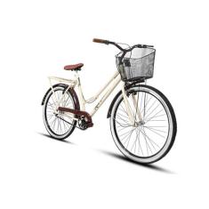 Bicicleta Feminina Retrô Aro 26 Caiçara com Cesta Beach Brisa Feminina