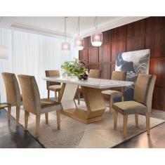 Conjunto Sala de Jantar Lara 6 Cadeiras Grécia Rufato, Anima. Choc./Of