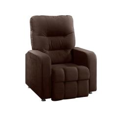 Poltrona Do Papai Reclinável Maldivas Suede Espuma D20 Marrom Star Confort