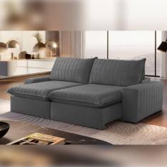 Sofá Retrátil e Reclinável 250cm Noah Grafite