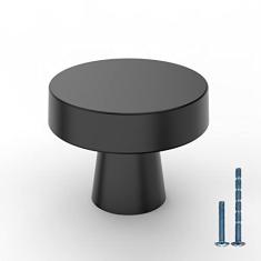 KNOKLOCK 10 puxadores redondos pretos foscos para gavetas de armário de cozinha para gavetas de armário de cozinha para gavetas de cômoda