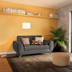 Sofá 2 Lugares Lavínia Suede Cinza