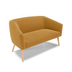 Sofá Namoradeira 2 Lugares Pé Palito Natural Stella Bouclê Mostard D03 - D`Rossi