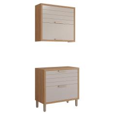 Cozinha Modulada Eloise 2 Peças Armário Aéreo e Balcão 80cm - MGM