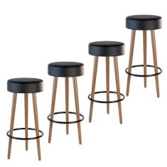 Kit 04 Banquetas Industrial Dani Corano Preto D´rossi