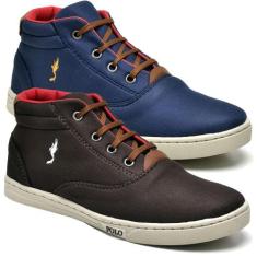 Kit 2 Pares Tênis Casual Infantil Menino Cano Alto Conforto - Polo Blu