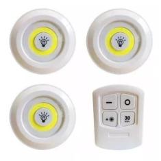 Kit 3 Lâmpadas Luminária Led Spot Sem Fio Controle Remoto - Outros, Br