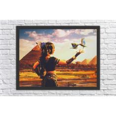 Quadro Decorativo Cidade Egito Pirâmides Salas Decorações Com Moldura 