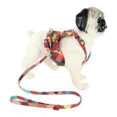 Coleira Peitoral Para Cães e Gatos - Au Au Miau Company, QUADRICULADO,