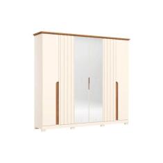 Guarda Roupa 6 Portas e 6 Gavetas Napoli Off White/Nature - Henn