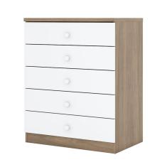 Cômoda Infantil Pique-Esconde Rústico Branco – Henn