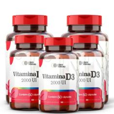  Vitamina D3 2000 UI C/ 60 Cápsulas Kit 5 Potes - Lider vendas
