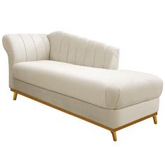 Recamier Vanessa 140cm Lado Direito Corano Bege Doce Sonho