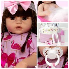 Boneca Reborn Corpo Inteiro Silicone Princesa Fofa + Itens - Cegonha R