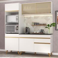 Armário de Cozinha Compacta 182cm Veneza Multimóveis V3695, Branco/Dou