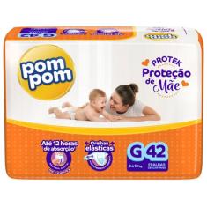 Fralda Pom Pom Derma Protek Mega G com 42un, G, 42
