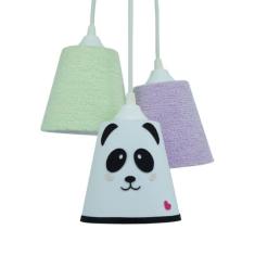 Lustre Pendente Cacho Quarto de Bebê Panda 