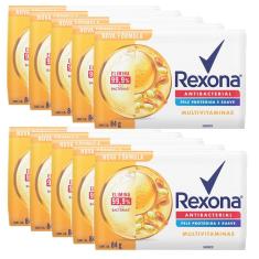 Kit Sabonete Rexona Antibacterial Multivitaminas 84g 10 Unidades