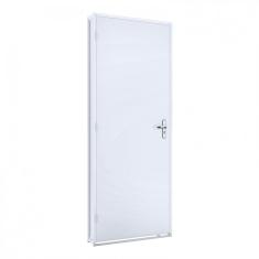 Porta de Giro Madeira Duraplac 215x85cm Batente de Aço 12cm Riobras Branco