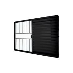 Janela Veneziana Abertura Direita Exclusiva 3 Folhas Grade Vidro Liso 100x120cm CRV Portas e Janelas