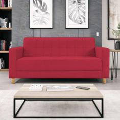 Sofá 2 Lugares 180cm Suede Dallas Maranata Estofados Vermelho