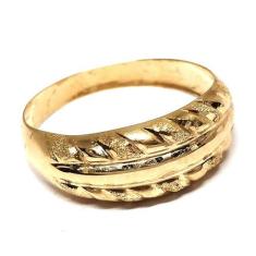 Anel de ouro 18k Trabalhado Estampado - Elegancy Joias, 11