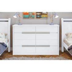Cômoda de Quarto Urban c/ 8 Gavetas Branco - Lopas