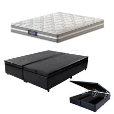Cama Box C/ Baú Queen + Colchão Mola Ensacada Probel Vegas Springs Com