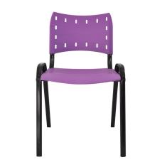 Cadeira Iso para Escola Escritório Comércio Roxo Base Preta