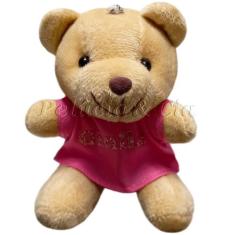 Mini Urso Marrom De Pelúcia 9cm c/ Roupa e Nome Estampada - PELUCIAS&C