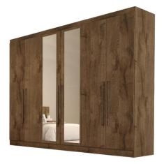 Guarda Roupa Oslo 6 Portas 4 Gavetas com Espelho MDF - MadeMarcs - Mad
