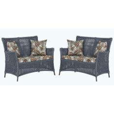 2 Sofás Área Externa Igapó Alumínio Pintura Marrom Corda Náutica Estof