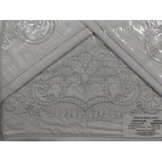 Jogo Lençol Queen Bordado Crivo 4 Pc 100% Algodão Ponto palito - INGRI