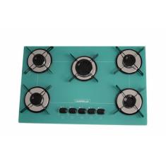 Fogão Cooktop 5 Bocas Chamalux Ultra  Chama Premium Bivolt, Verde Agua