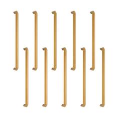 Kit 10 Puxadores Slim Para Móveis 256mm Trip Com Parafusos (Ouro)