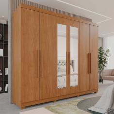 Guarda-roupa Casal 6 Portas 3 Gavetas com Espelho com Pés Roma Espresso Móveis