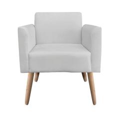 Poltrona Marisa Suede Pés Palito Natural