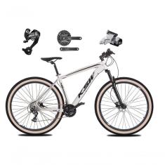 Bicicleta Aro 29 Ksw Xlt 27v Câmbios Shimano Altus Freios Hidráulicos Garfo Trava Pneu Faixa - Branco Tam.17