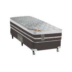 Cama Box Solteiro Castor Premium Gel Pocket 88x188x59 + Box Castor, Ci