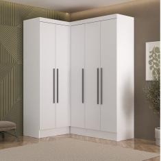 Guarda-roupa Modulado 5 Portas 4 Gavetas 3 Peças Viena Espresso Móveis Branco